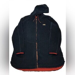 LL Bean Mountain Pile Fleece Sherpa Parka Coat Blue Women’s 3XL Plus Jacket